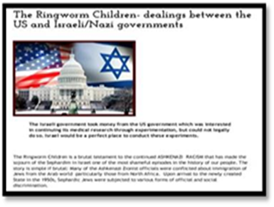 The Ringworm Children- dealings between the US and Israeli_Nazi governments